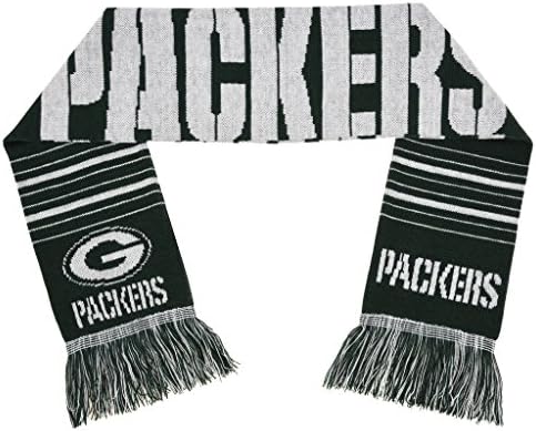 Sonsuza Kadar Koleksiyon NFL Akrilik Büyük Wordmark Logo Eşarp, Green Bay Packers