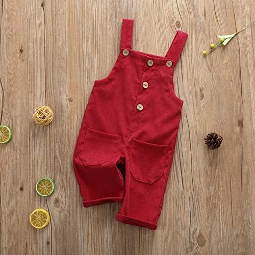 Bebek Kız Erkek Kadife Kayış Askı Tulum Pantolon Katı Tulum Önlük Pantolon Tek Parça Bahar Güz Giyim