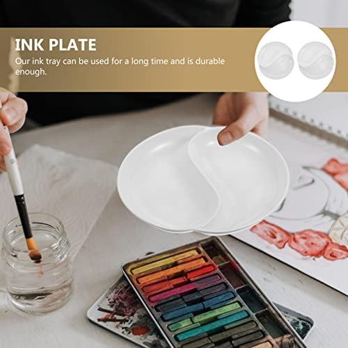 EXCEART 2 adet Boya Karıştırma Paleti Sanatçı Boya Karıştırma Tepsisi Tai Ji Renk Pigmenti Plakaları Suluboya Pigment Renk Karıştırma