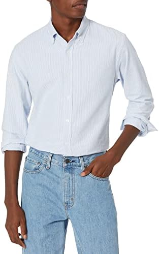 Essentials Erkek Düzenli Fit Uzun Kollu Oxford Gömlek
