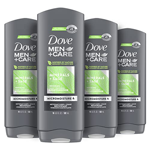 Dove Men + Bakım Elemanları Taze, Sağlıklı Hissettiren Cilt Mineralleri için Vücut Yıkama ve Yüz Yıkama + Cildinizi Beslerken