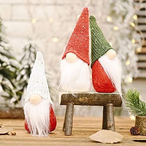 WSSBK Noel Süslemeleri Ev için Yaratıcı Pullu Örme Şapka Orman Adam Bebek Masaüstü Dekor Süsler Yeni Yıl Hediyeleri Oyuncak