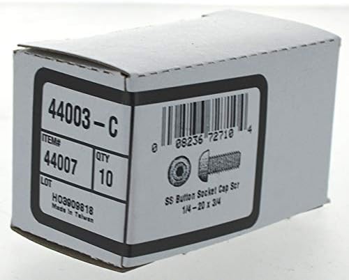 Hillman Group 44007 1/4-20 x 3/4-İnç Düğme Soket Kapağı Vidası, Paslanmaz Çelik, 10'lu Paket