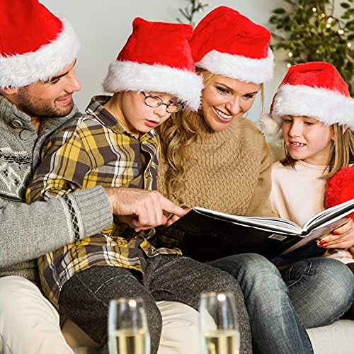 Noel Şapka, Santa Şapka,noel süslemeleri, Yetişkinler için Noel Tatil Şapka, Unisex Kadife Konfor Noel Şapka Ekstra Kalınlaşmak