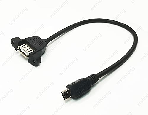 0.3 M USB A Dişi Panel Montaj Vida Delikleri Mini 5 P Erkek Uzatma USB-A F Mini USB M Konnektör 5pin Adaptör Kablosu 0.5 M