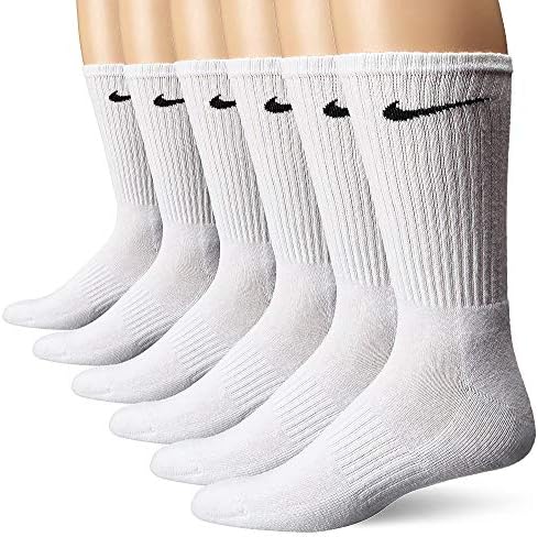 Nike unisex-yetişkin bayan erkek Performans Yastığı Mürettebat Çoraplı Çanta (6 Paket)