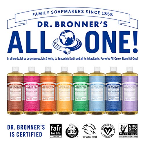 Dr. Bronner's-Saf Kastil Sıvı Sabun (Badem, 32 ons) - Organik Yağlarla Üretilmiş, 18'i 1 Arada Kullanım Alanları: Yüz, Vücut,