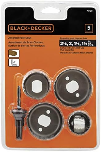 BLACK + DECKER Delik Testere Seti, Çeşitli, 5 Parçalı (71-120)