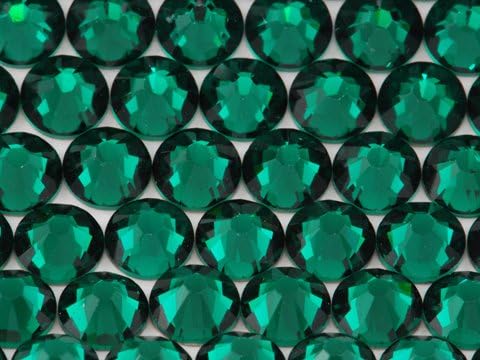 Yeni ThreadNanny Çek Kalite 10 brüt (1440 adet) Düzeltme Rhinestones Crystals-5mm / 20ss, Zümrüt Koyu Yeşil Renk