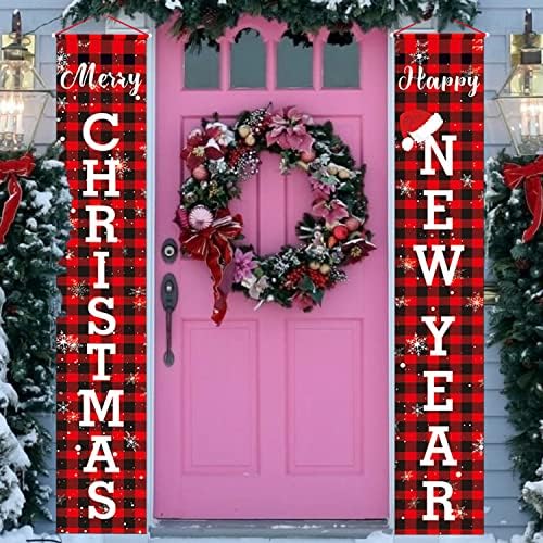 Merry Christmas Süslemeleri Afiş Açık Kapalı-Mutlu Yeni Yıl Sundurma Asılı Işaretleri-Noel Yeni Yıl Arifesi Afiş Ev Ön Duvar