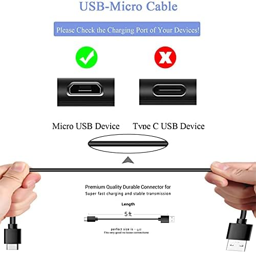 10ft Mikro USB şarj şarj kablosu Kablosu Tel için Uyumlu Zagg Tuşları Folio 43404 09543, Logitech K800 K811 K830 G915 Folio m1,