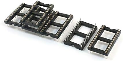 X-DREE 6 Adet 2.54 mm Pitch Çift Sıra 24-Pin Lehimleme DIP Delikten Montaj IC Soket Takas Adaptörü(6 Adet 2.54 mm Pitch Doble