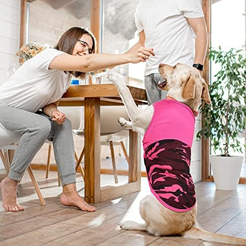 2 Parça Köpek Gömlek Büyük Ekstra Büyük Köpek Nefes Spor Gömlek Rahat Giysiler Kolsuz Pet Gömlek Kedi ve Köpek Giysileri için