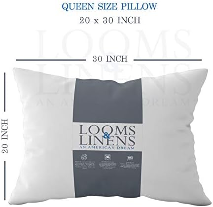 Looms & Linens Hotel Luxury Sleeping Pillows 20 x 30 - 2'li Paket Kraliçe Yatak Yastık Takımı-Firma, Aşağı Alternatif Uyku Yatağı