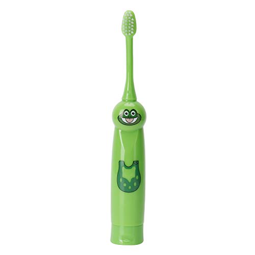 Çocuk Diş Fırçası, Elektrikli Diş Fırçası, Akülü Karikatür Desen Çocuklar için Çocuklar için Hediye için Erkek Kız için(Yeşil