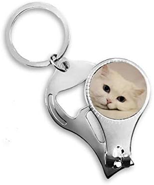 Kedi Beyaz Kitty Pet Hayvan Relax Tırnak Makası Halka Anahtarlık Şişe Açacağı Clipper