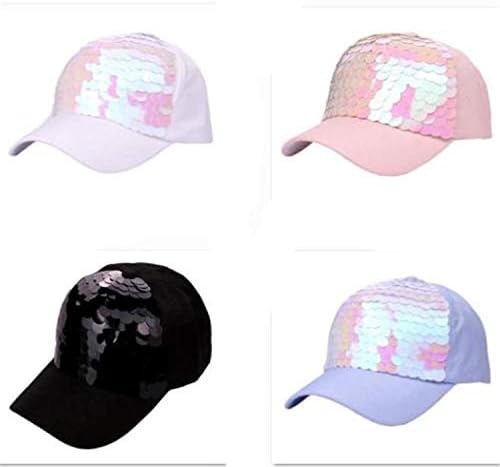 Andongnywell Pullu beyzbol şapkası Glitter Ponycap Dağınık At Kuyruğu Topu Kap Payetli Ayarlanabilir Tracker Şapkalar Kadınlar