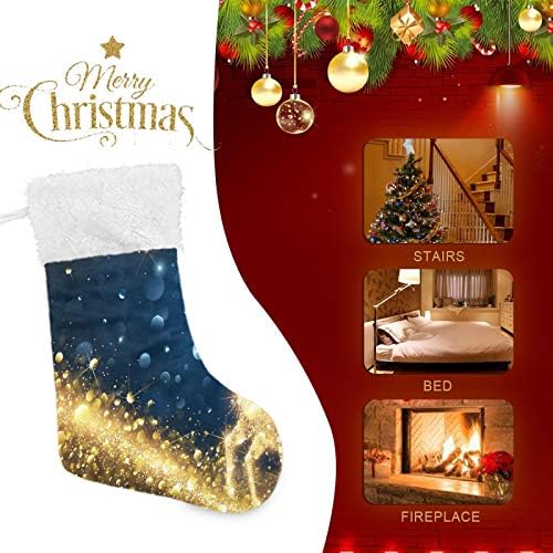 YUEND Büyük Merry Christmas Altın Parlayan Geyik Klasik Kişiselleştirilmiş Noel Stocking Kitleri için Aile Tatil Noel Parti Süslemeleri