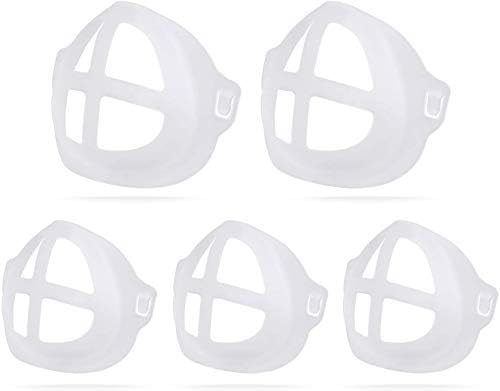 Yetişkin için 5 Paket İç Destek Yüz Maskesi Çerçevesi, Yüz Maskesi için 3D Standı Solunum Parçaları Serin Braket Rahat Yıkanabilir
