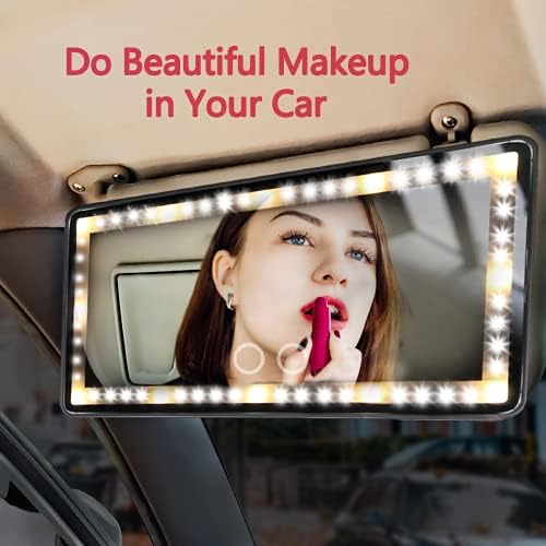 Araba Güneşlik Aynası, Işıklı Makyaj Aynası, Seyahat için Otomobil Makyaj Aynası, Araba için Güneş Gölgeleme Kozmetik Aynası,