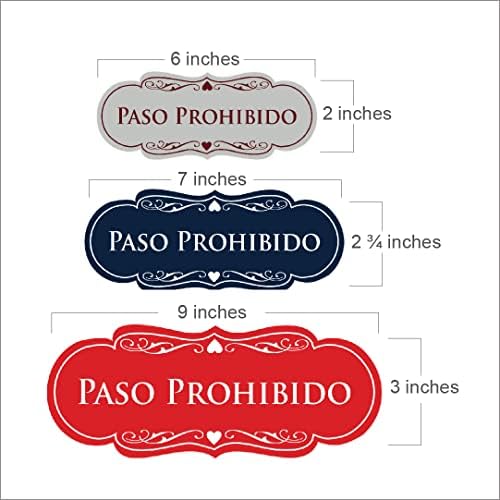 İşaretler ByLİTA Tasarımcı İspanyol Paso Prohibido İşareti (Mavi) - Küçük