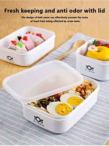 Gıda Saklama Kapları Beyaz Foodsavers Sızdırmaz Öğle Bento Kutusu Yemek Hazırlık Konteyner Mikrodalga Güvenli (Dikdörtgen, 900