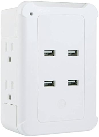 GE Dalgalanma Koruyucusu Çıkışları ve USB Şarj Portu-4 Çıkış ve 4 USB Beyaz (31748)