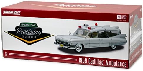 Greenlight Precision Collection 1959 Cadillac Ambulans Aracı (1: 18 Ölçekli), Beyaz