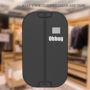 Obbug Konfeksiyon Çantaları Elbiseler, Gömlekler, Paltoların Seyahat ve Kıyafet Muhafazası için Katlanabilir Takım Çantası-Fermuar