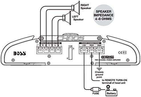 BOSS Ses Sistemleri MR202 Kaos Epıc 200-Watt Tam Aralık Sınıf AB 2 Kanal 2-8 Ohm Istikrarlı Amplifikatör