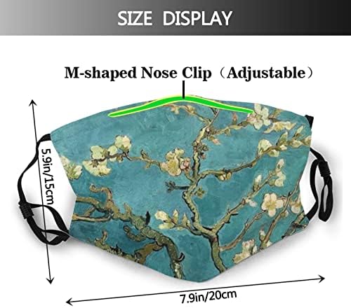 Boyama Badem Çiçekleri Ev tozsuz Maske, yetişkin Kullanımlık Yüz Maskeleri ile Filtre Cep Ayarlanabilir Kulak Döngü