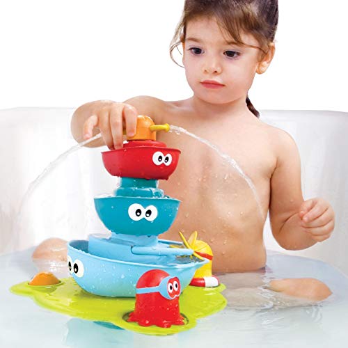 Yookidoo Bebek Banyo Oyuncağı (7 Parçalı Set) - Bebek ve Yürümeye Başlayan Çocuk için Yığın N' Sprey Küvet Çeşmesi-Bathtime Eğlencesi
