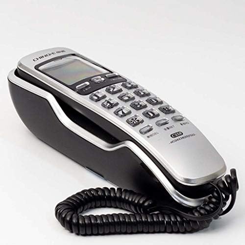 Qdıd Sabit Telefon Kablolu Telefon Ev Duvar Telefonu Ofis Otel Odası Arayan Ekran Mini Telefon (Renk: Gümüş)