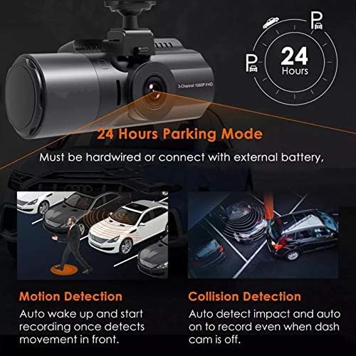 Pınzheng 2.7-İnç HD Çift Lens Dash kamera 170° Geniş Açı Gece Görüş Araba Dvr Destek Geri Görüntü Yerçekimi Sensörü Hareket Algılama