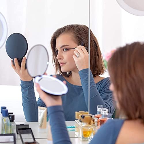 Kompakt Makyaj Aynası Taşınabilir Katlanabilir Çift Taraflı Cep El Aynaları Göz Makyajı ve Kaş Cımbızlaması için Özel Olarak