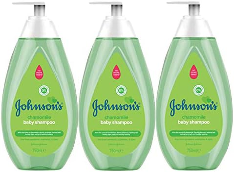 Johnson'ın Bebek Şampuanı Artık Gözyaşı Yok Papatya Kokusu, Kullanımı Kolay Pompa Şişesi, 25 Ons (3'lü Paket)