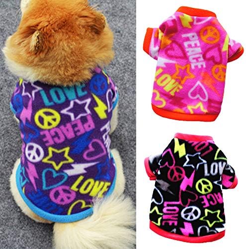 hbz11hl Sıcak Pet Kazak Köpek Giysileri Soğuk Hava ve Pet Köpek Köpek Kış Yumuşak Sıcak Kalp Yıldız Baskı Giyim Ceket Kostüm