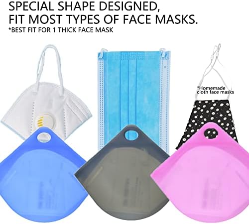 Kancalı 3 ADET Silikon Yüz Maskesi Saklama Çantası, Ağız Açıklığı Tasarımlı Su Geçirmez Saklama Çantası, Hafif Taşınabilir Taşıma