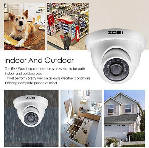 ZOSI 4PK 1280TVL 720 P HD-TVI Güvenlik Kamera 3.6 mm Lens 24 IR-Led 1.0 MP CCTV Kamera Ev Güvenlik Gündüz Gece Su Geçirmez Kamera