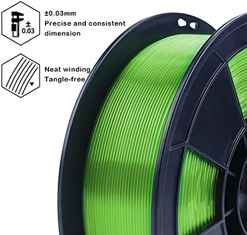 ZİRO PLA Yarı Saydam Filament 1.75 mm, 3D Yazıcı Filament PLA PRO Yarı Saydam Serisi 1.75 1KG (2.2 lbs), Boyutsal Doğruluk +