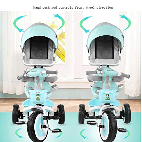 Strollers 4'ü 1 Arada İki Yönlü Bebek Arabası, Ayarlanabilir Tente Emniyet Kemeri Katlanır Pedal Saklama Çantası Fren Sönümleme