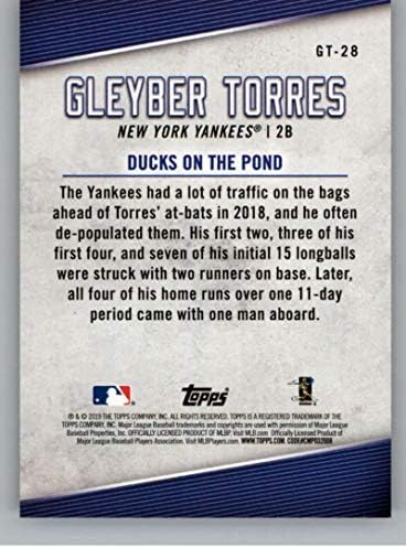 2019 Topps Yıldız Oyuncuları Golleri Beyzbol GT-28 Gleyber Torres New York Yankees Resmi MLB Ticaret Kartı Topps Tarafından