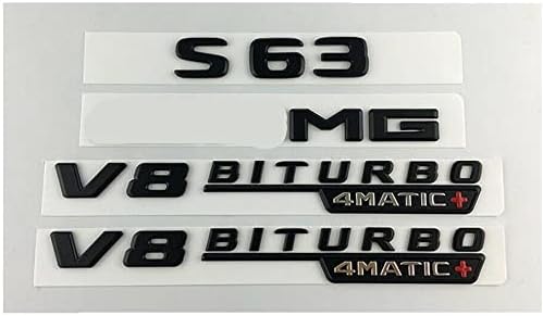 miling Siyah için S63 fit V8 BİTURBO için 4 MATİC + Gövde Çamurluk Rozeti Amblemler