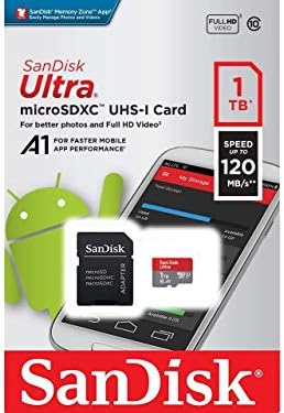 Ultra 1 TB microSDXC, SanFlash ve SanDisk tarafından Doğrulanan Lava Iris 354e Plus için Çalışır (A1/C10/U1/8 k / 120MBs)