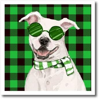 Yeşil Bufalo ile 3dRose Soğuk Beyaz Pitbull Noel Köpek. - Isı Transferlerinde Ütü (ht_351782_1)