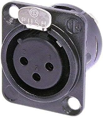 Neutrik NC3FD-L-BAG-1 3-pin XLR dişi panel konektörü, siyah