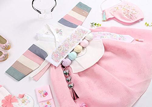 Ilk Doğum Günü Kore Güzel Hanbok Elbise Bebek Kız Giyim Dolbok Pastel