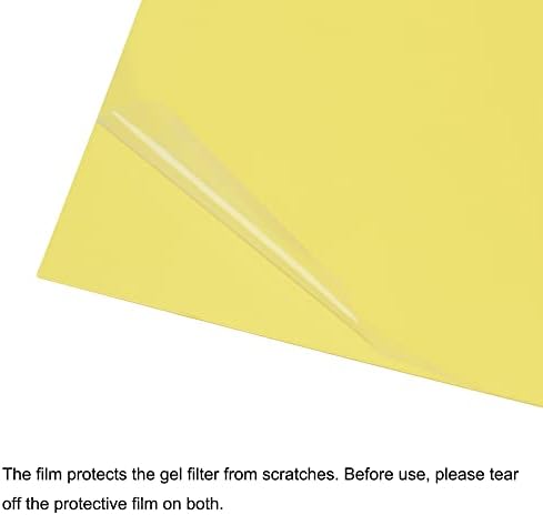 MECCANIXITY Jel Filtre PVC Levha 270x210mm 10.6 x 8.3 İnç Şeffaf Sarı Fotoğraf Stüdyosu için, 14'lü paket