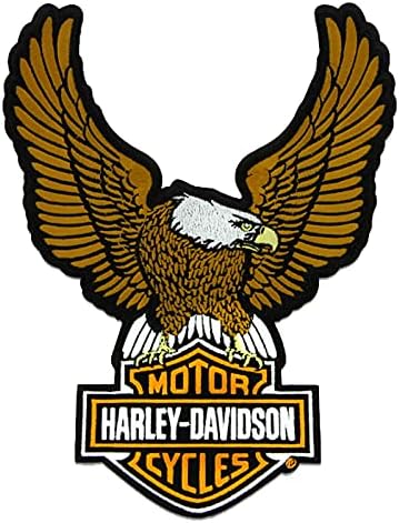 Harley-Davidson 10.25 in Nakış Kahverengi Kartal Bar & Kalkan Amblem Dikmek-On Yama