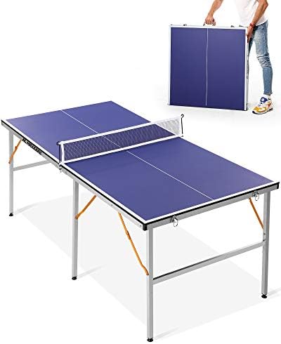 Orta Boy Ping Pong Masa, çok Kullanımlı Katlanabilir Masa Tenisi Masa Kapalı Açık Aile Oyunu için, 2 Masa Tenisi Kürekler ve